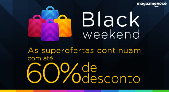 Domingo tem mais ofertas com até 60% de desconto para você. O Black Weekend continua. 